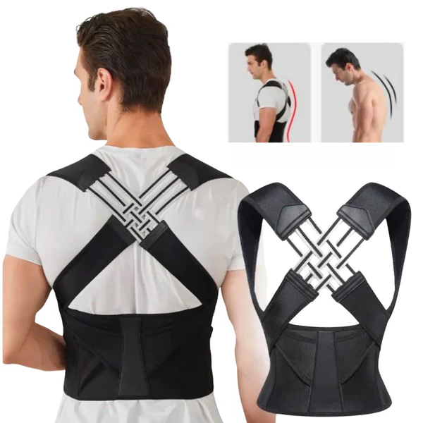 Posture corrector brace for back and neck pain relief, adjustable unisex support