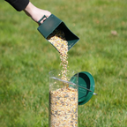 Squirrel proof bird feeder with rotating perch, 4 feeding ports and heavy-duty metal construction