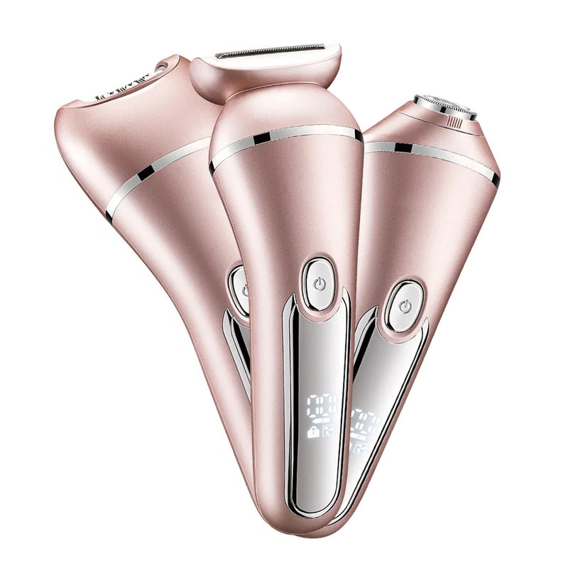 Women's electric shaver 3-in-1 waterproof USB rechargeable for face and body