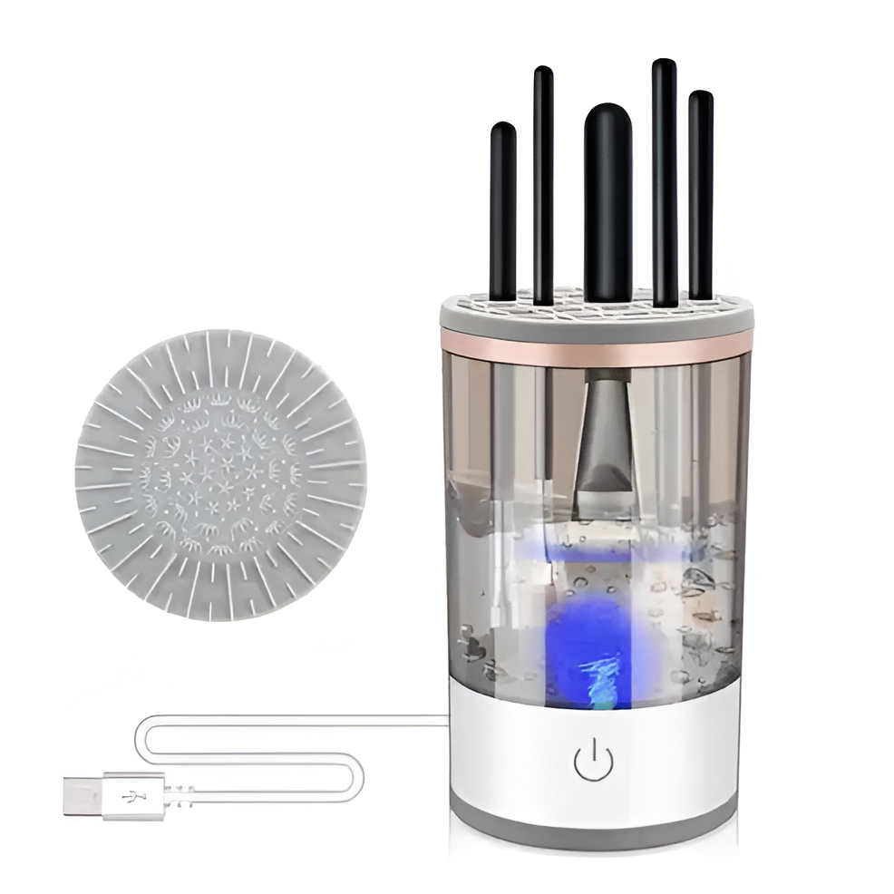 Electric makeup brush cleaner 3-in-1 with UV sterilization and USB charging