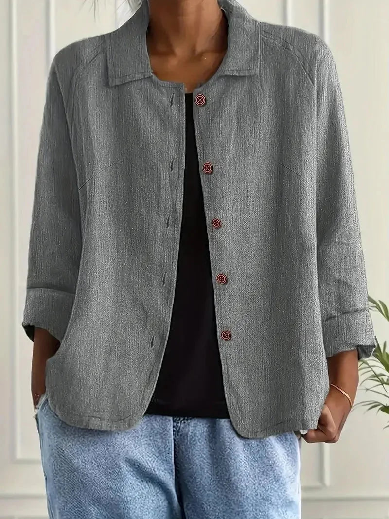 Women Oversized Blazer Button Front Relaxed Fit | Gigi