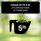 Squirrel proof bird feeder with rotating perch, 4 feeding ports and heavy-duty metal construction
