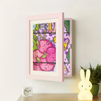 Kids drawing display frame rotating art frame stores 150 drawings, available in multiple colors