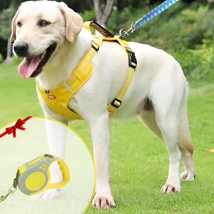 Anti-pull dog harness adjustable reflective with quick-release buckles