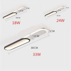 Flush mount LED ceiling light minimalist rectangular 2-light set, metal finish