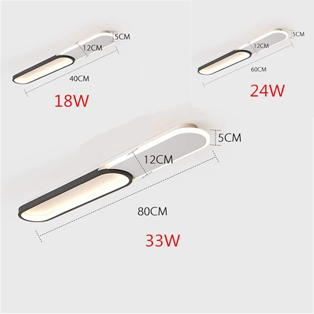 Flush mount LED ceiling light minimalist rectangular 2-light set, metal finish