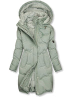 Women's winter coat with warm lining and tailored belted fit