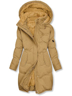 Women's winter coat with warm lining and tailored belted fit