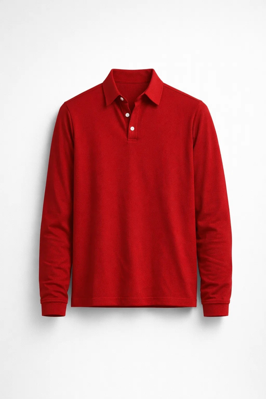 Men long sleeve polo shirt slim fit with classic polo collar