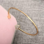 Women's double heart bracelet in gold and silver, minimalist gift jewelry