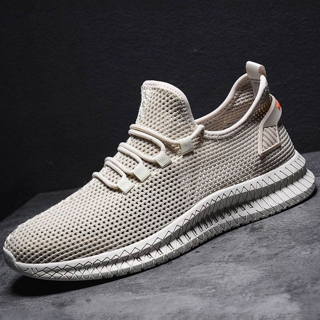 Men's breathable mesh sneakers lightweight lace-up flexible sole casual athletic