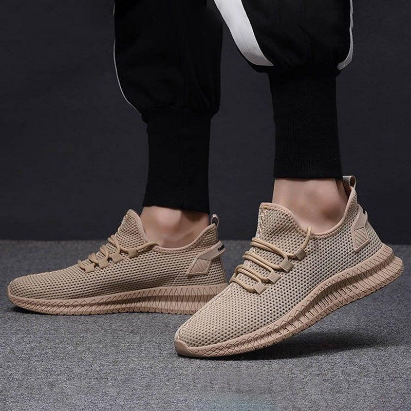 Men's breathable mesh sneakers lightweight lace-up flexible sole casual athletic