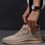 Men's breathable mesh sneakers lightweight lace-up flexible sole casual athletic