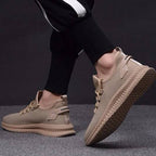 Men's breathable mesh sneakers lightweight lace-up flexible sole casual athletic
