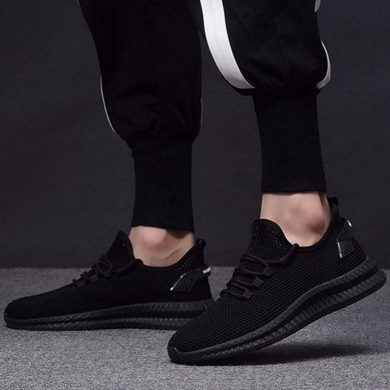 Men's breathable mesh sneakers lightweight lace-up flexible sole casual athletic
