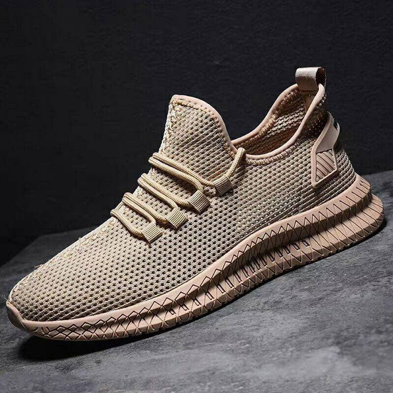 Men's breathable mesh sneakers lightweight lace-up flexible sole casual athletic