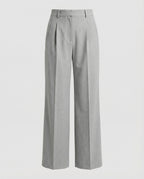 Women wide leg trousers high waist with front crease in grey
