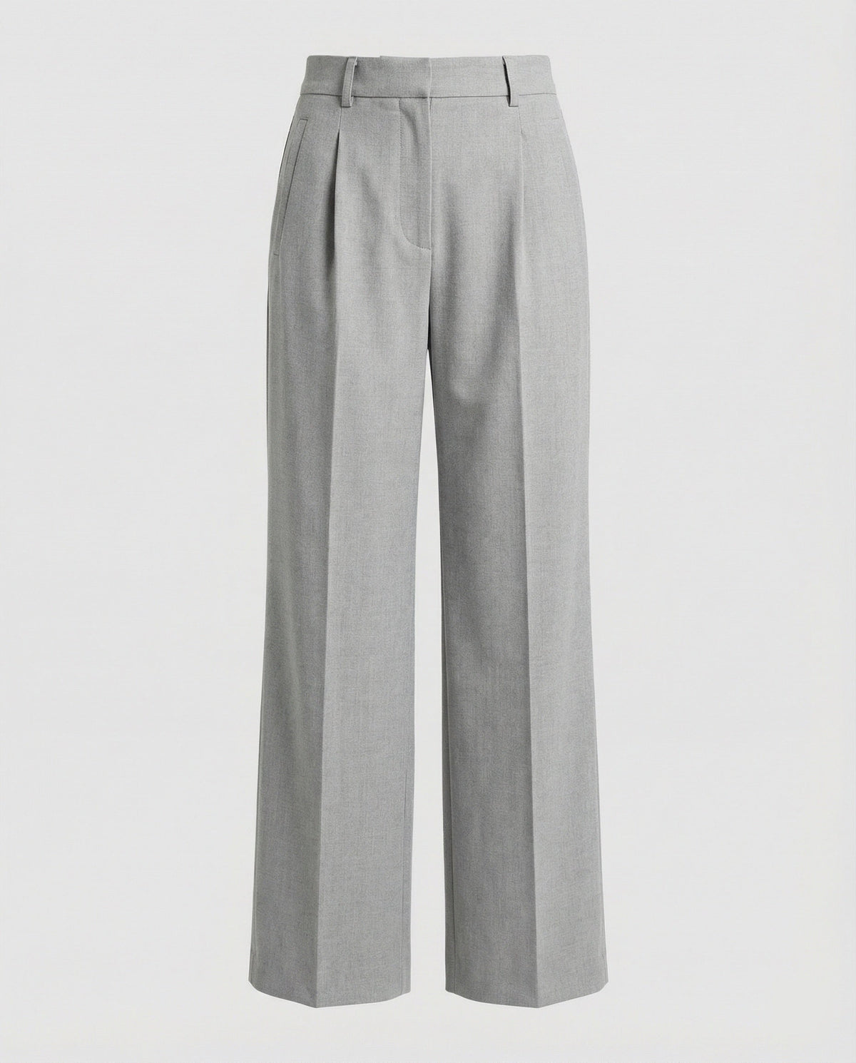Women wide leg trousers high waist with front crease in grey