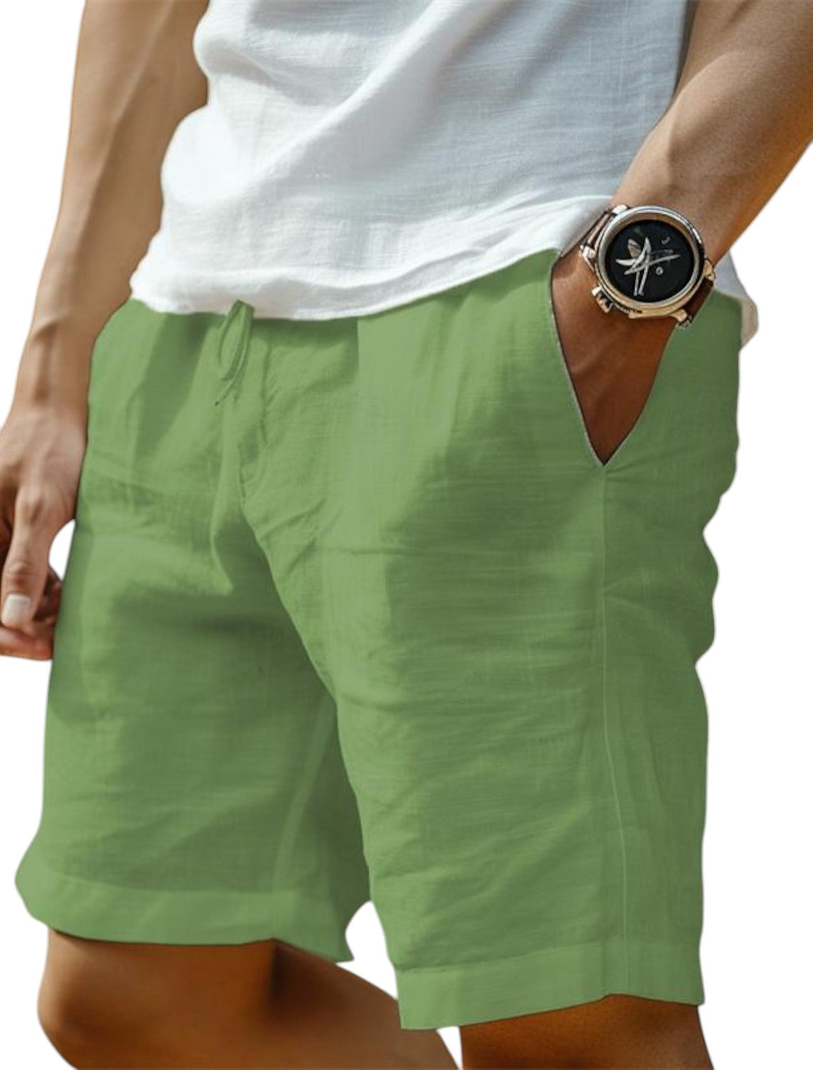 Men's casual shorts with drawstring waist, relaxed fit, available in multiple colors