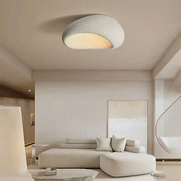 Ceramic ceiling light organic wabi-sabi minimalist warm white LED 45cm