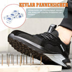Safety work shoes with steel toe cap, anti-piercing Kevlar midsole and breathable mesh upper