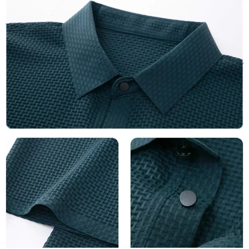 Mens Polo Shirt Short Sleeve Wrinkle Resistant Breathable Lightweight