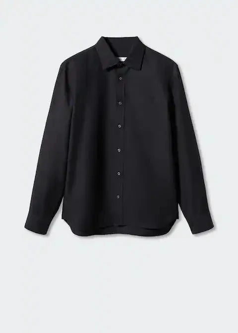 Men's cotton-linen shirt straight fit, breathable lightweight summer shirt