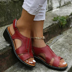 Women orthopedic sandals cushioned insole with alloy buckle closure