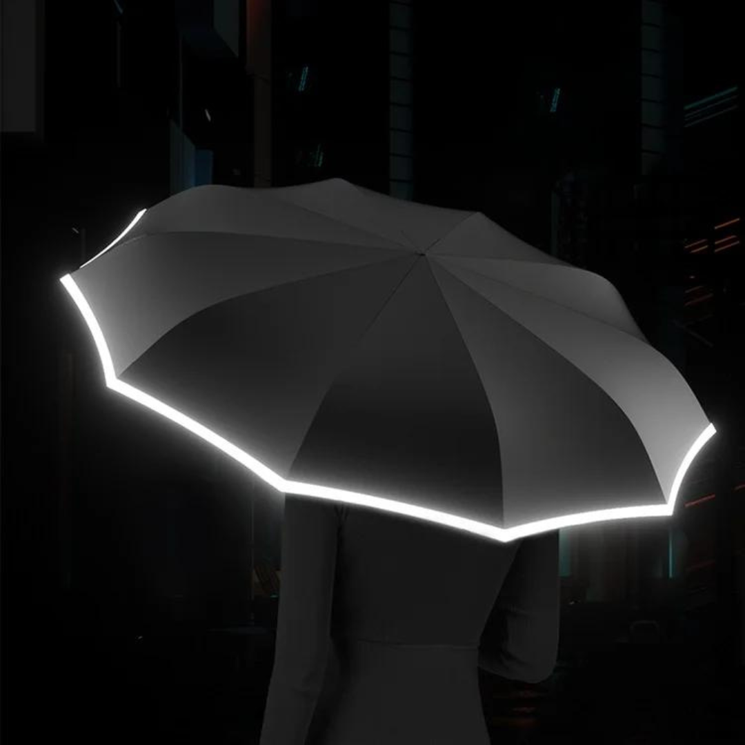 Windproof reflective umbrella compact and waterproof for storm protection