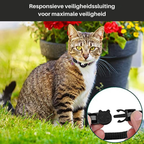 Cat GPS tracker collar with reflective design and quick release closure
