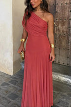 Women off shoulder maxi dress flowing full length silhouette