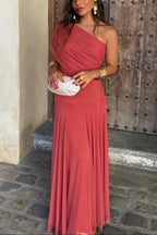 Women off shoulder maxi dress flowing full length silhouette
