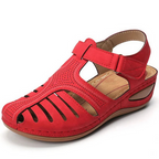 Women's orthopedic sandals with arch support and adjustable Velcro straps, Roman style