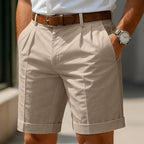 Men's tailored shorts breathable structured fit for summer, smart casual