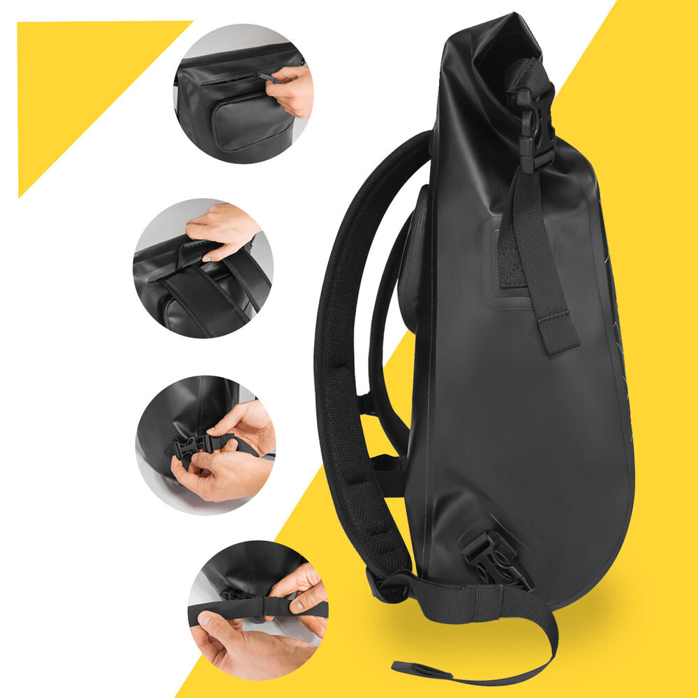 3-in-1 bike rack bag waterproof pannier and backpack 23L with reflective accents