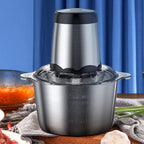 2L stainless steel food chopper 300W with 4 S-shaped blades and dual speed control