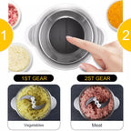 2L stainless steel food chopper 300W with 4 S-shaped blades and dual speed control