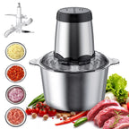 2L stainless steel food chopper 300W with 4 S-shaped blades and dual speed control