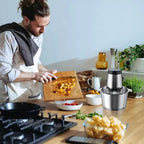 2L stainless steel food chopper 300W with 4 S-shaped blades and dual speed control