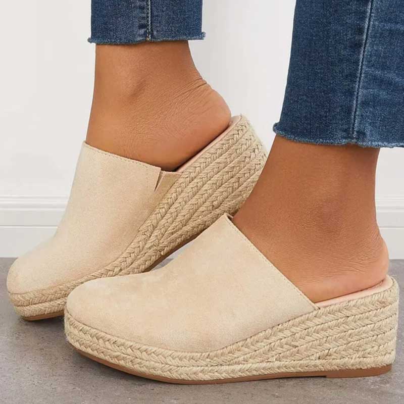 Women's cushioned slip-on sandals with orthopedic support, available in blue, beige and black