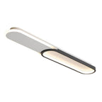 Flush mount LED ceiling light minimalist rectangular 2-light set, metal finish