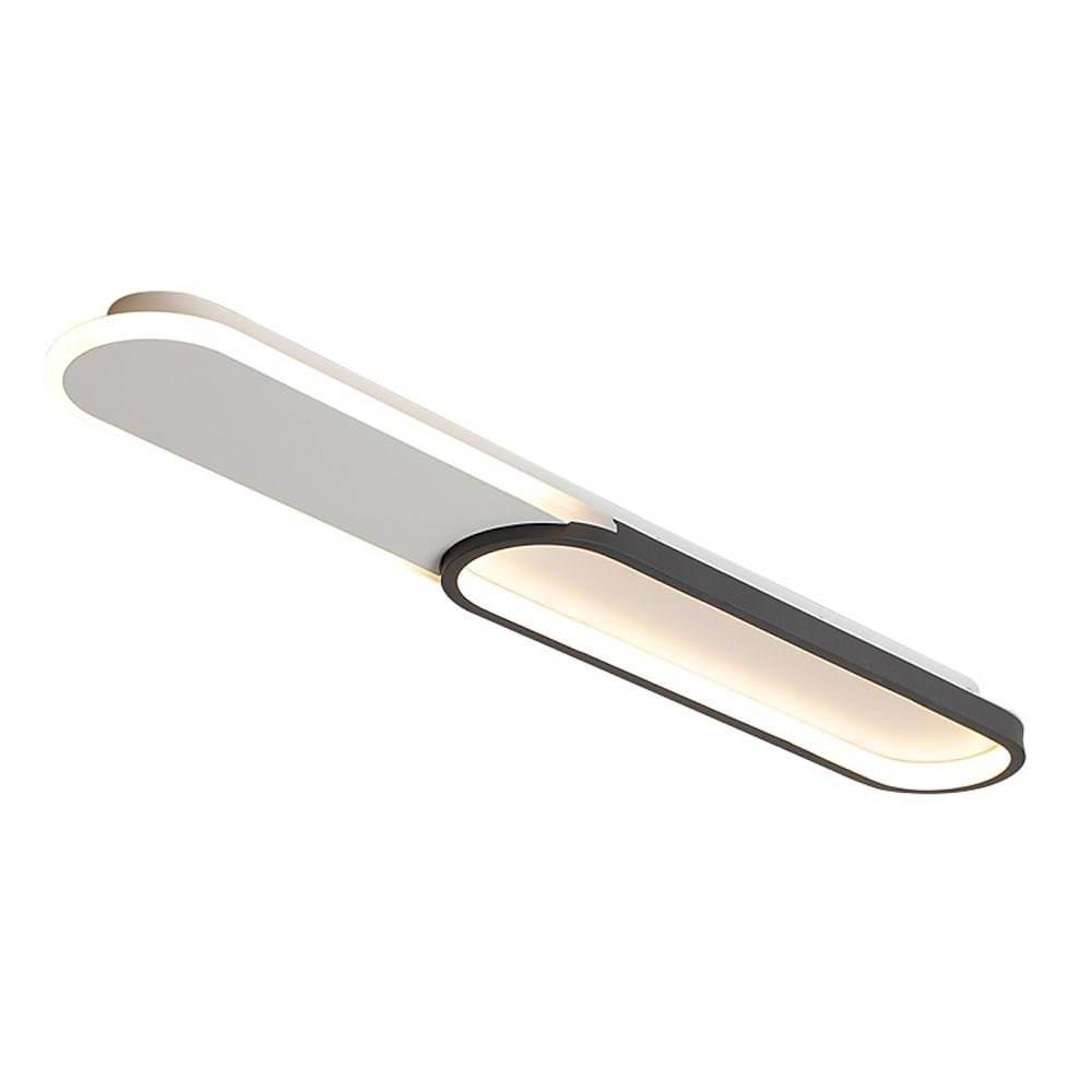 Flush mount LED ceiling light minimalist rectangular 2-light set, metal finish