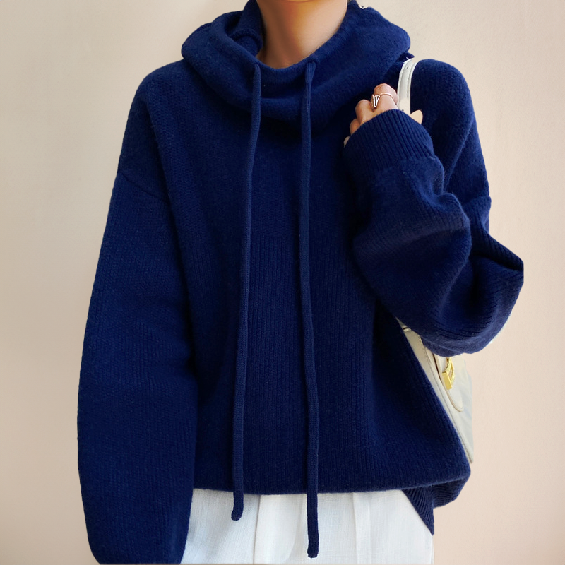 Women's knit sweater relaxed fit neutral tones, casual elegant knitwear