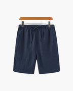 Men's linen shorts straight fit lightweight summer casual, available in beige white black grey blue