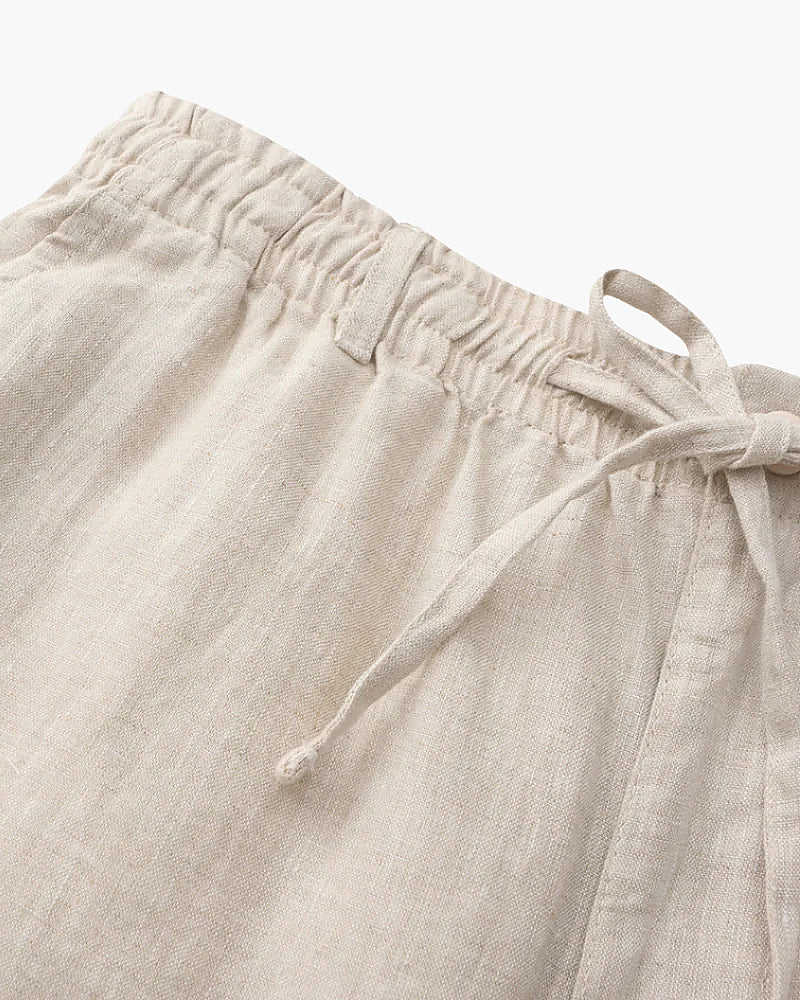 Men's linen shorts straight fit lightweight summer casual, available in beige white black grey blue