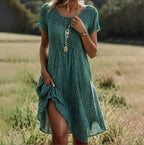 Women's boho summer dress, lightweight breathable flowy design, multiple colors