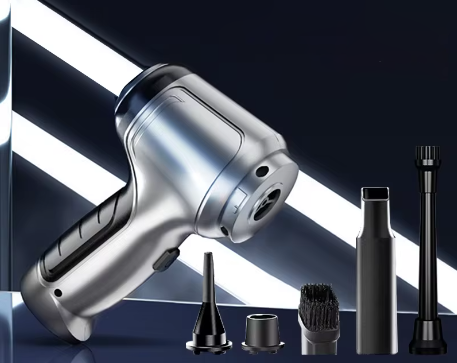 Cordless car vacuum cleaner 95000Pa brushless motor lightweight silver
