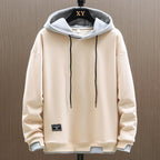 Men two tone hoodie with kangaroo pocket and adjustable drawstring hood