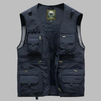 Multi pocket water resistant vest with stand collar and zip pockets