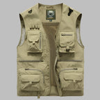 Multi pocket water resistant vest with stand collar and zip pockets